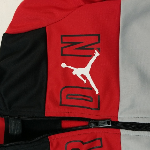 Air Jordan Kids Full Zip Track Jacket Black Red Gray size 6 - Picture 8 of 8
